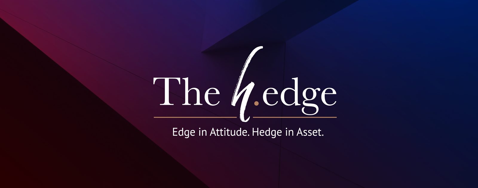 The h.edge 로고와 태그라인 'Edge in Attitude. Hedge in Asset.'